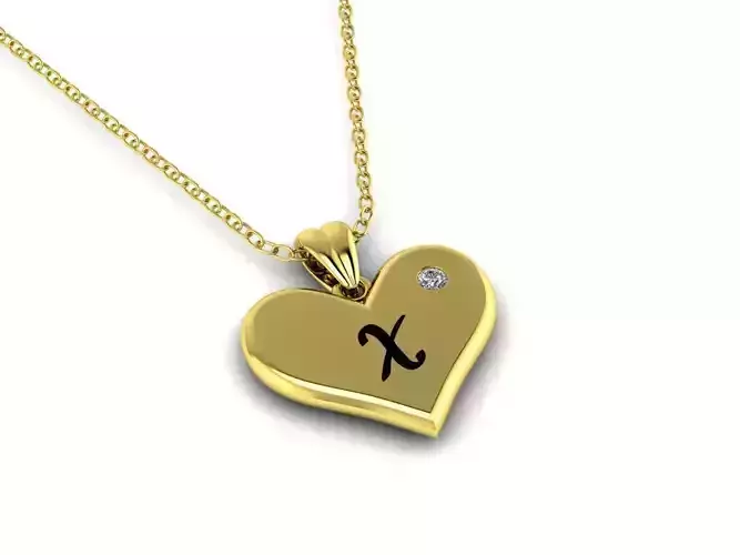 Alphabet ENAMEL Pendant Letter X
