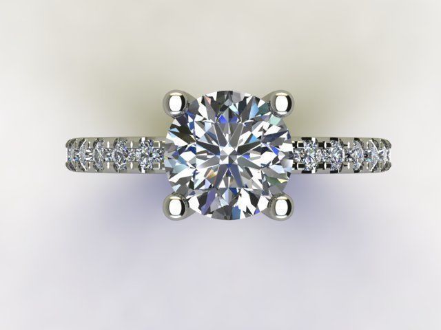 10066 solitaire diamond engagement ring 3D print model_3