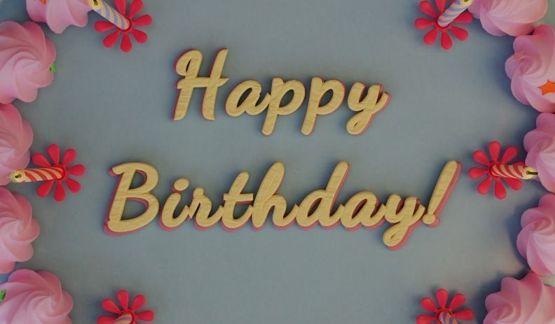 Happy Birthday Cake 3D model_9