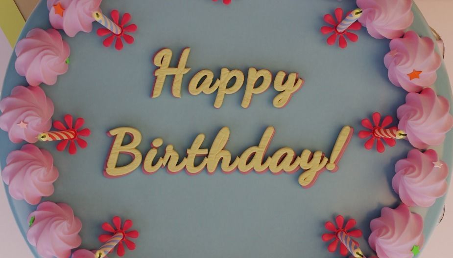 Happy Birthday Cake 3D model_8