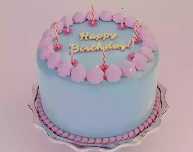 Happy Birthday Cake 3D model