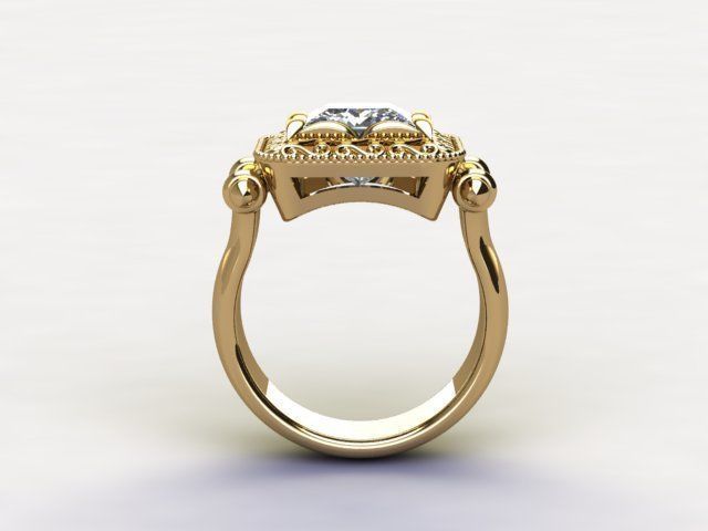 10070 gold ring with diamond in center 3D print model_1