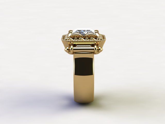 10070 gold ring with diamond in center 3D print model_2