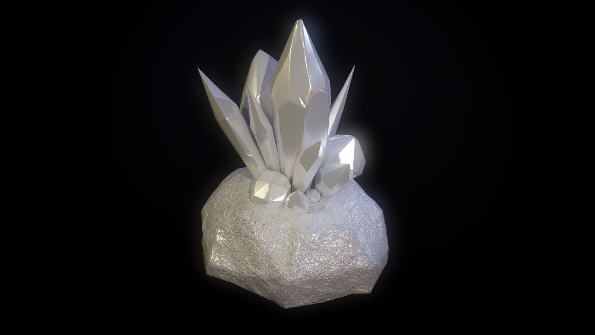 Crystals crystal on rock Free low-poly 3D model_13