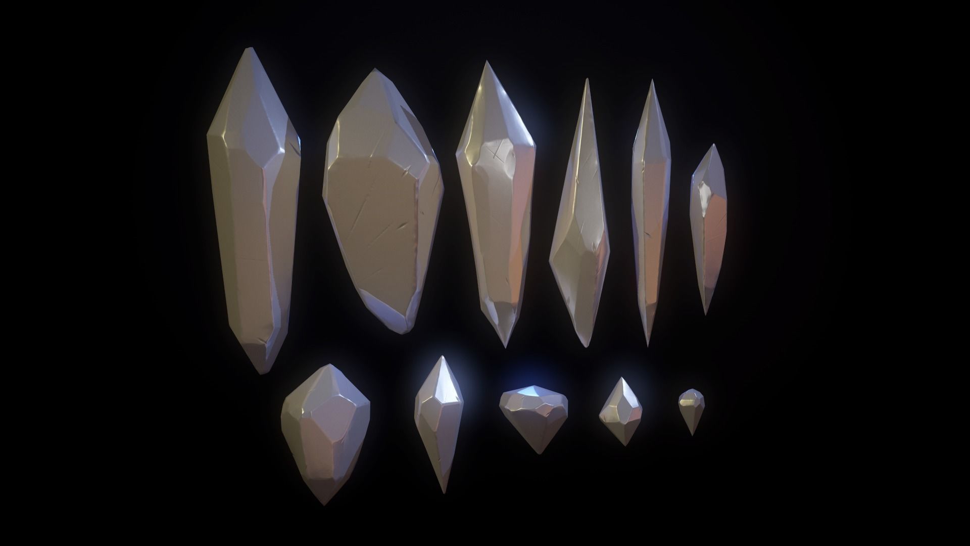 Crystals crystal on rock Free low-poly 3D model_15