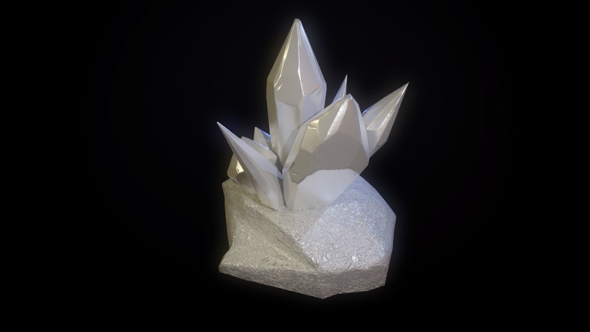 Crystals crystal on rock Free low-poly 3D model_14