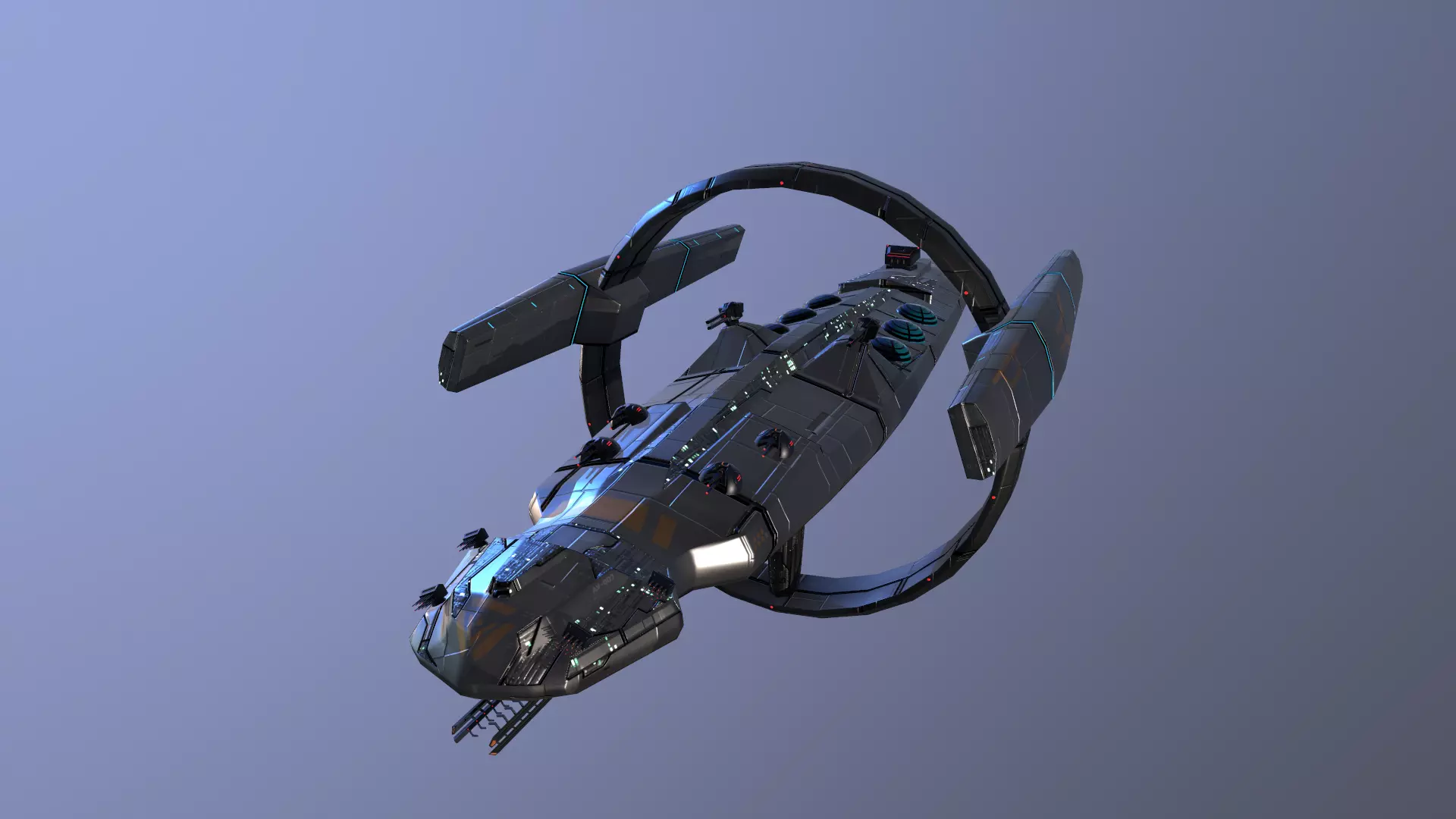 SpaceShip AV-007 Low-poly 3D model_0