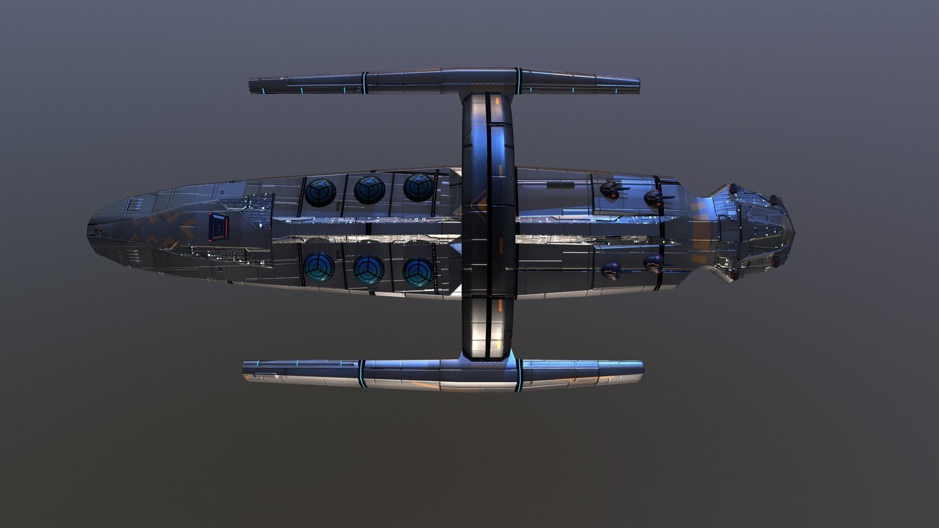 SpaceShip AV-007 Low-poly 3D model_4