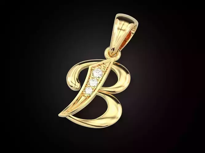 Letter B Initial Pendant Necklace