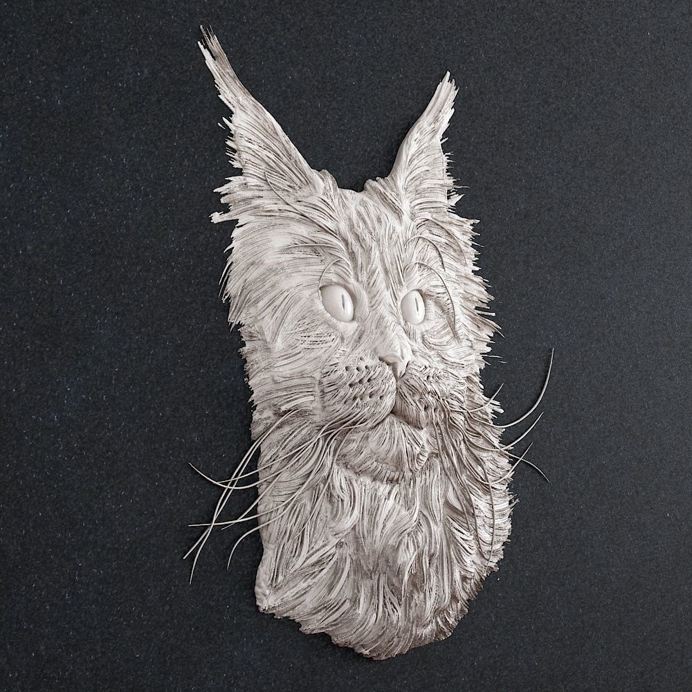 Jewelry pendant Cat Head 3D print model_1