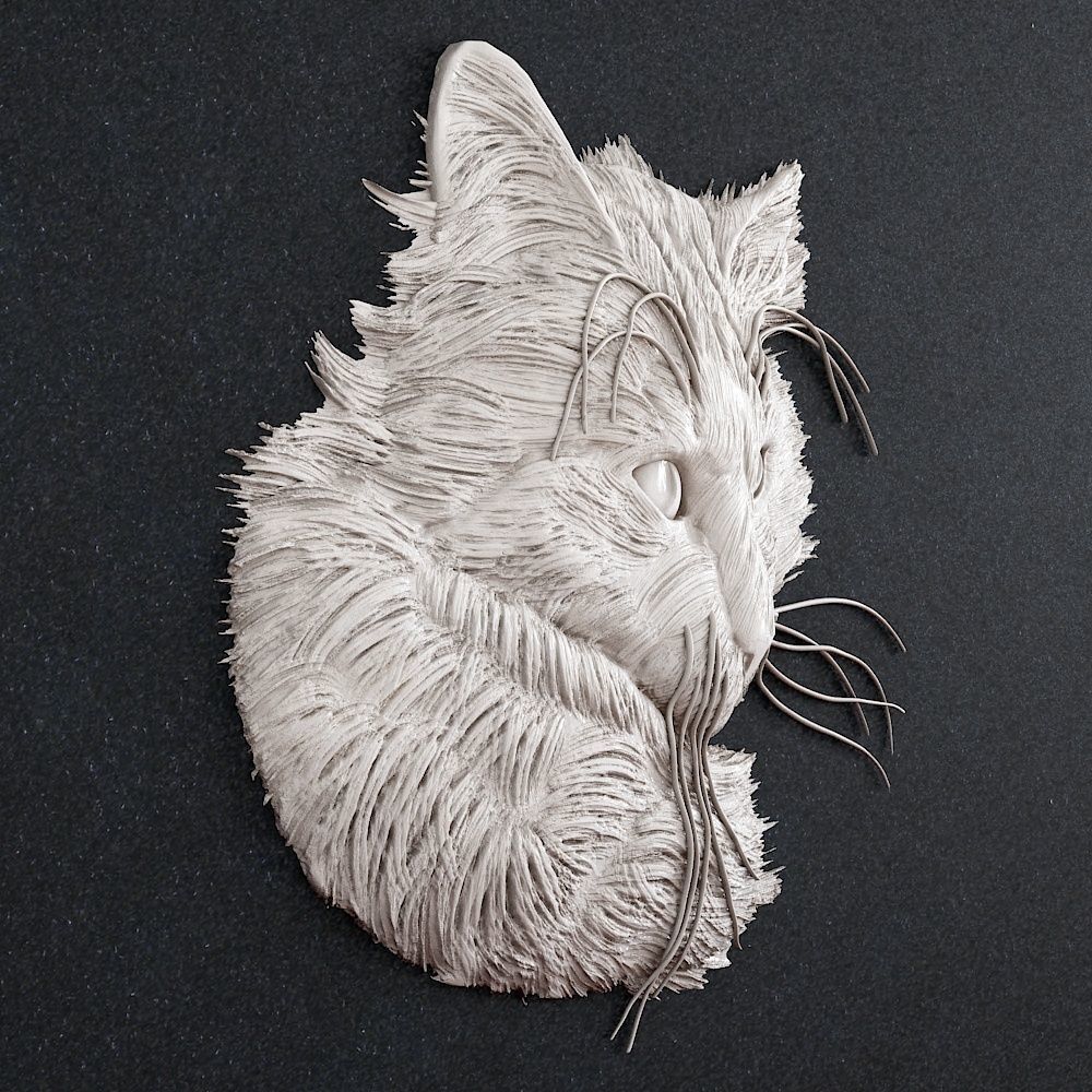 Jewelry pendant cat head 2 3D print model_1