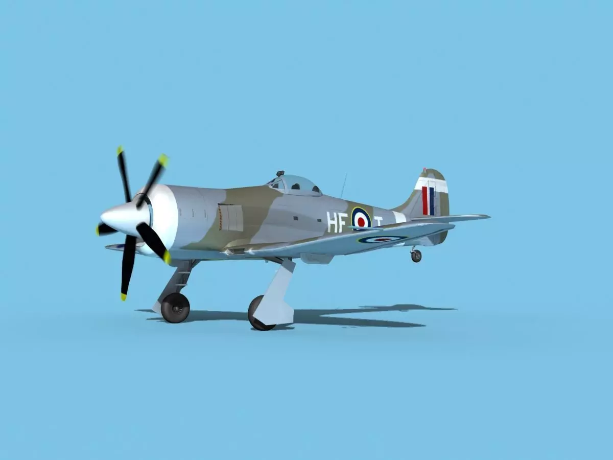 Hawker Tempest MKII V05 RAF 3D model