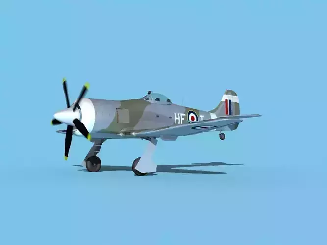 Hawker Tempest MKII V05 RAF 3D model