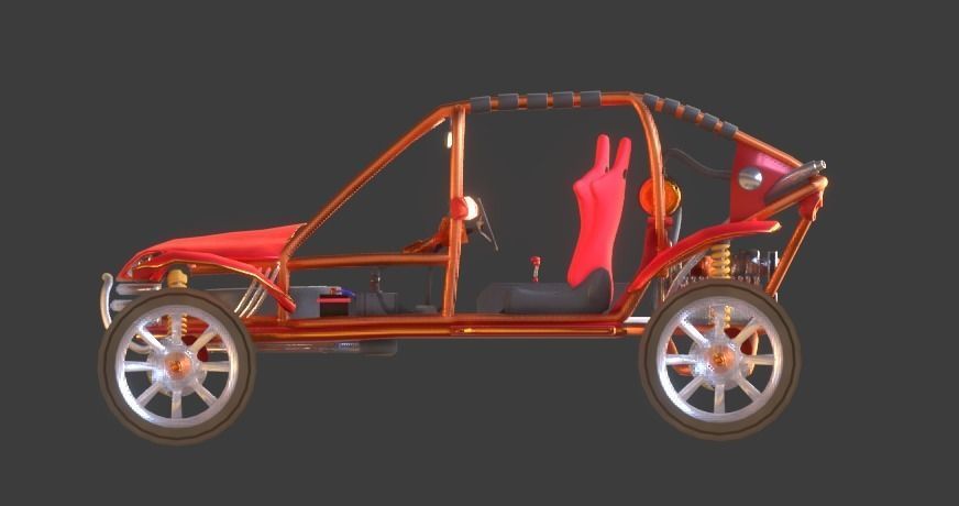 Desert Buggy Vehicle By Gorgan 3D model_6