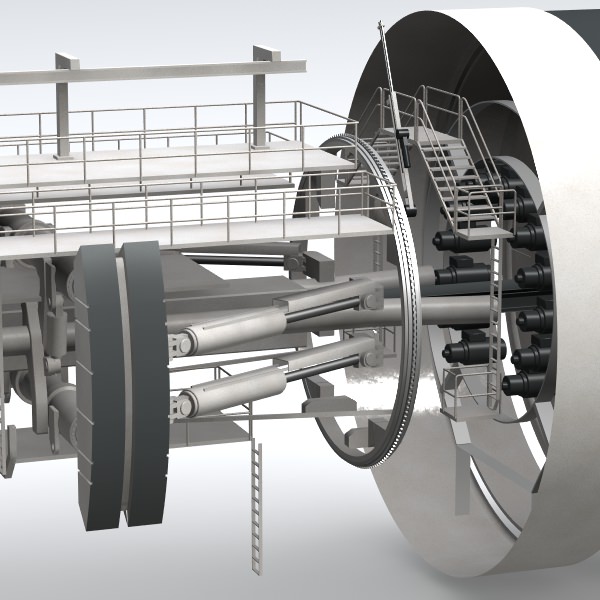 Tunnel Boring Machine TBM 3D model_1