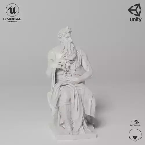Moses Sculpture VR AR Mobile-ready Game-ready