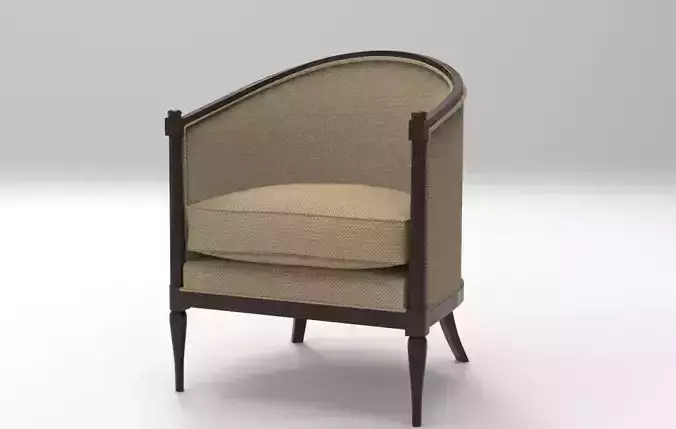 chair with fabric and wooden legs