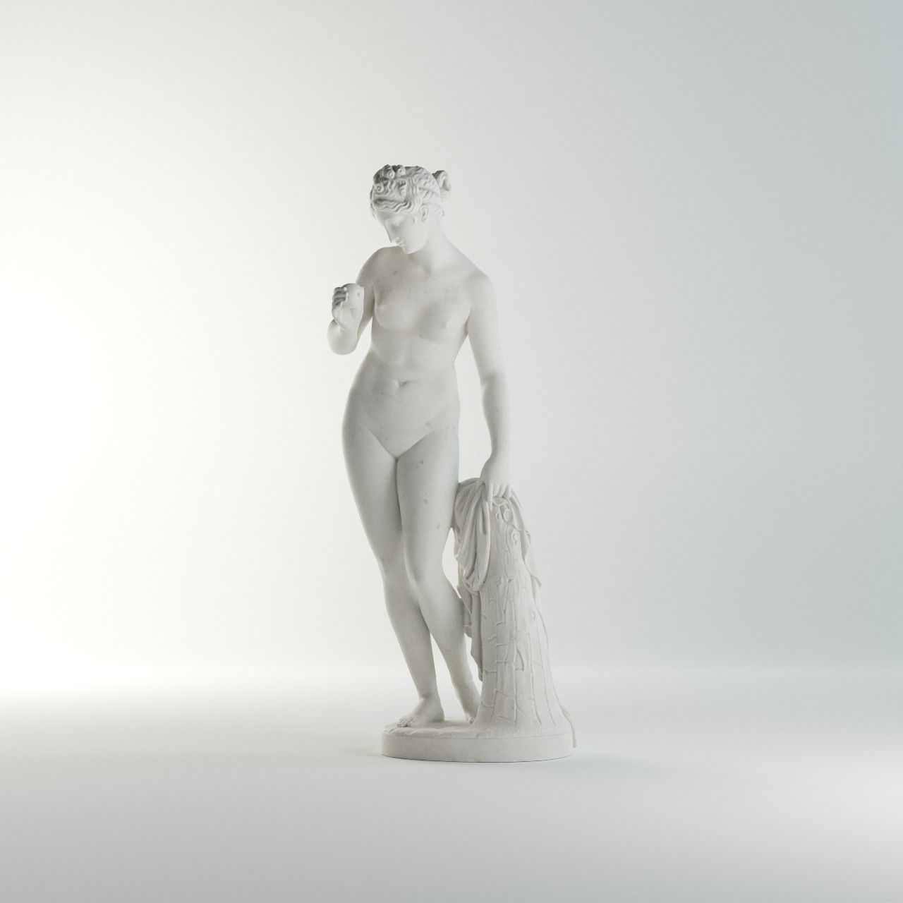 Venus with the Apple Sculpture VR AR Mobile-ready Game-ready Low-poly 3D model_4