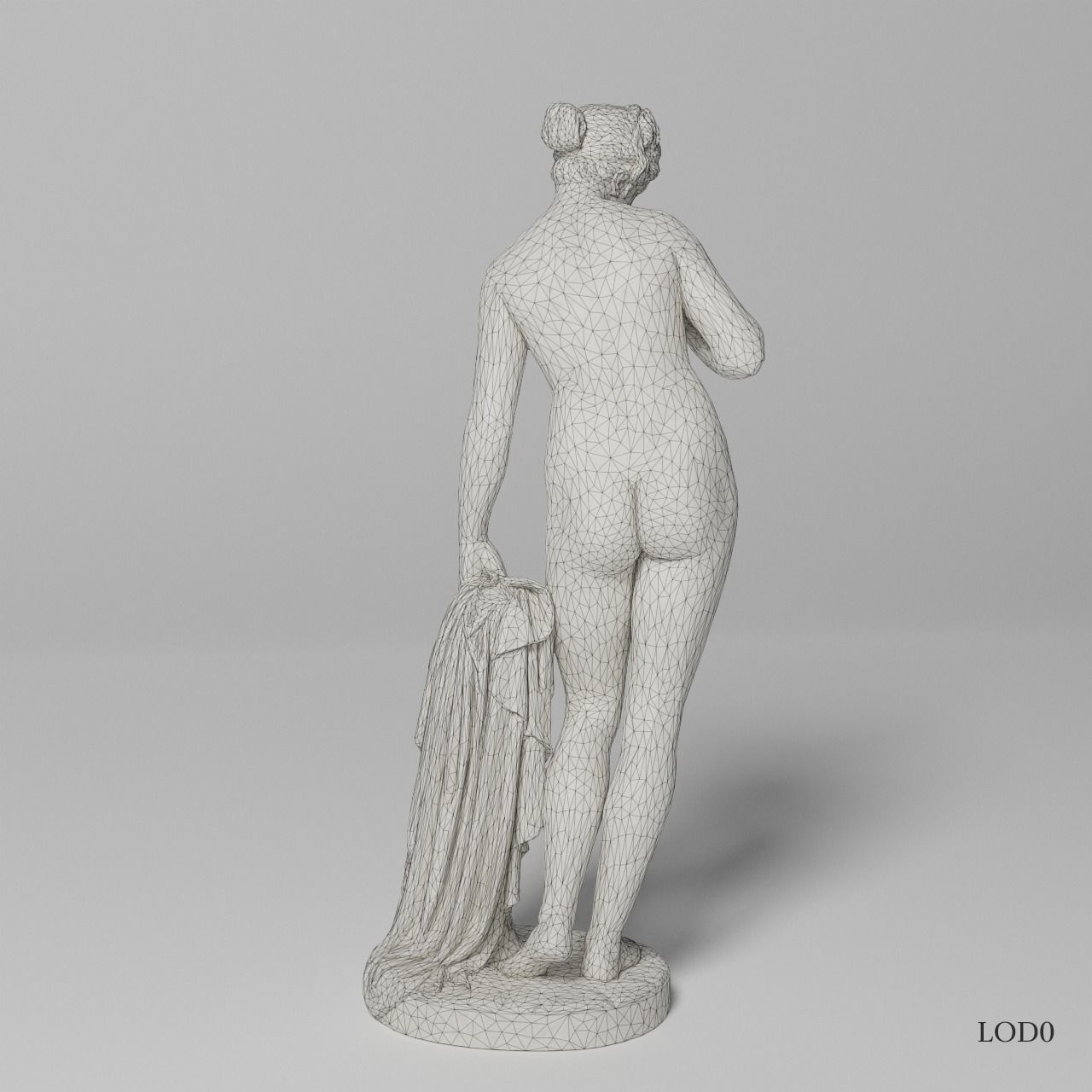 Venus with the Apple Sculpture VR AR Mobile-ready Game-ready Low-poly 3D model_12