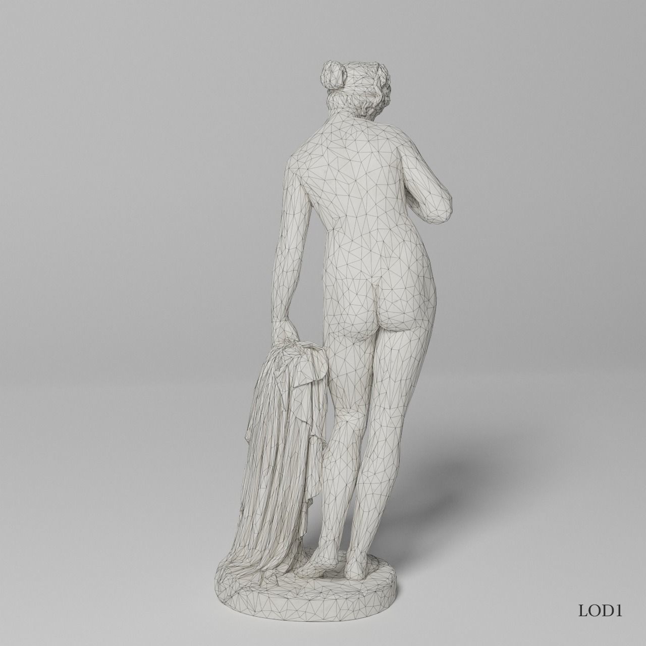 Venus with the Apple Sculpture VR AR Mobile-ready Game-ready Low-poly 3D model_14