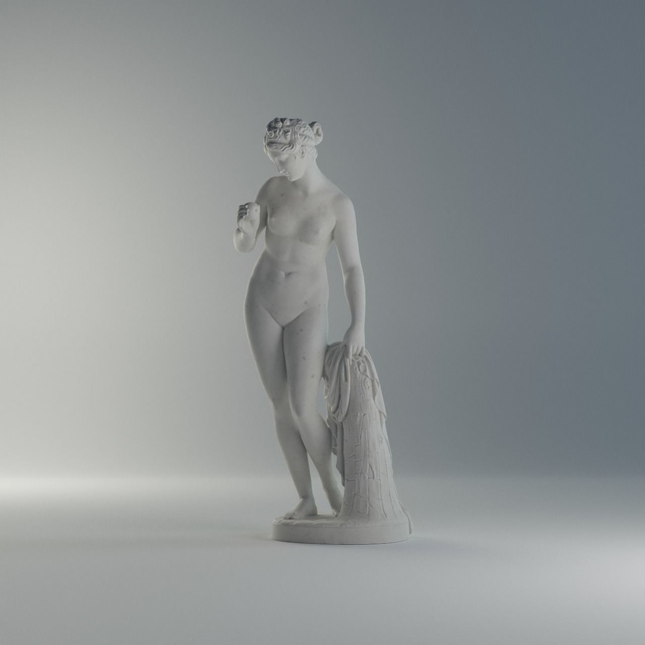 Venus with the Apple Sculpture VR AR Mobile-ready Game-ready Low-poly 3D model_5