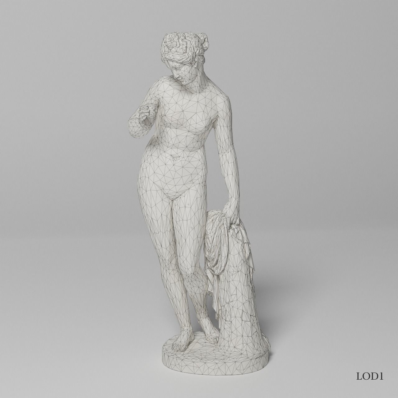 Venus with the Apple Sculpture VR AR Mobile-ready Game-ready Low-poly 3D model_13