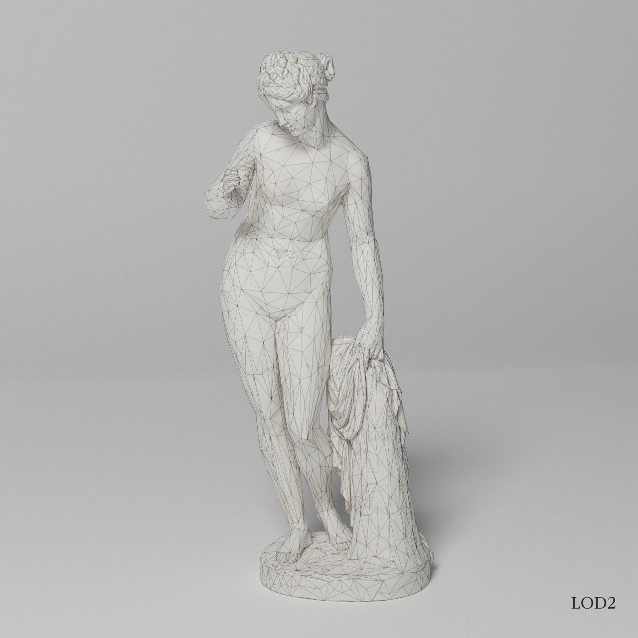 Venus with the Apple Sculpture VR AR Mobile-ready Game-ready Low-poly 3D model_15