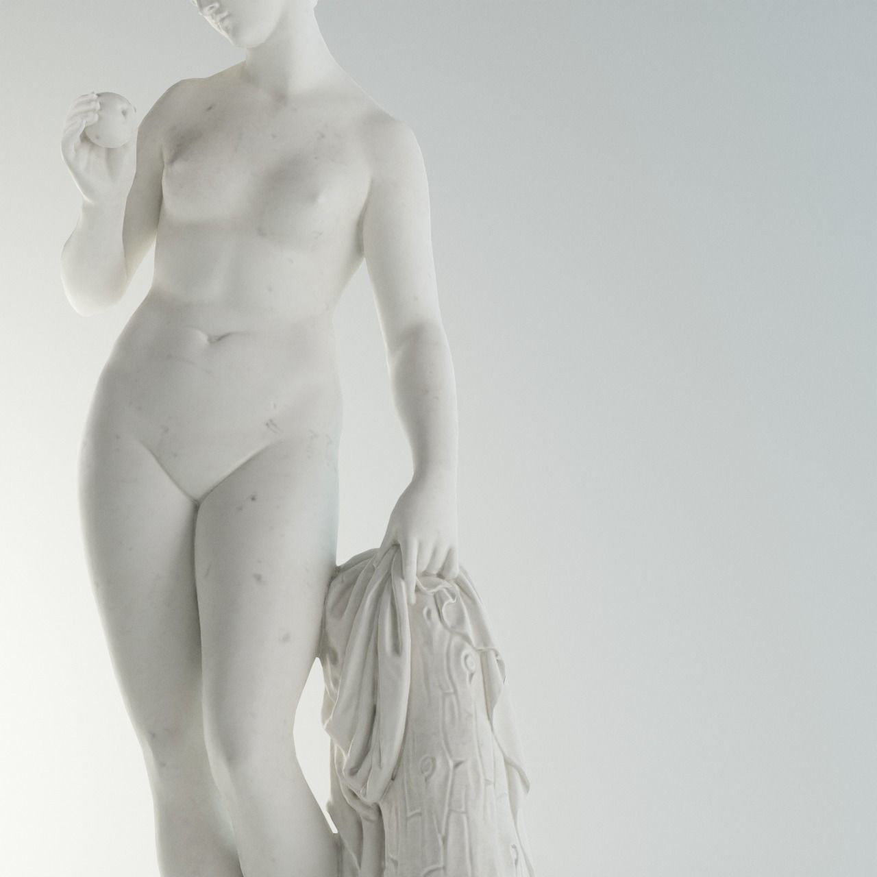 Venus with the Apple Sculpture VR AR Mobile-ready Game-ready Low-poly 3D model_18