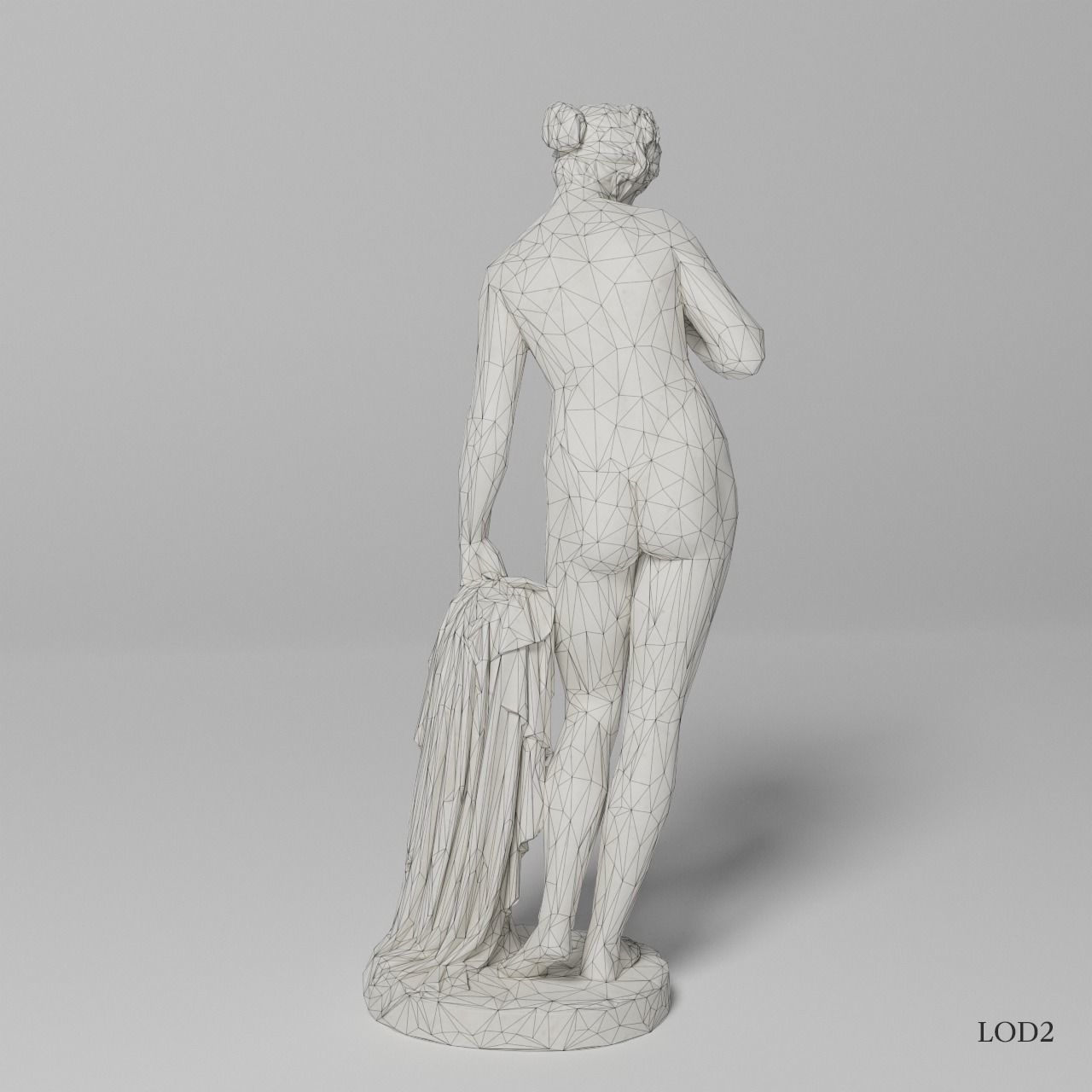 Venus with the Apple Sculpture VR AR Mobile-ready Game-ready Low-poly 3D model_16