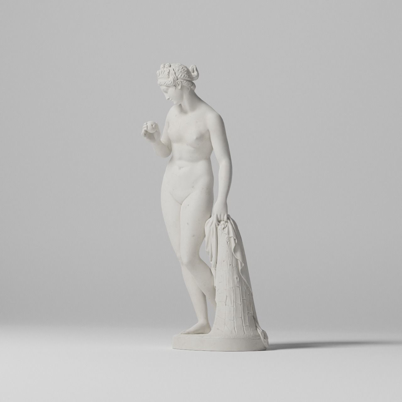 Venus with the Apple Sculpture VR AR Mobile-ready Game-ready Low-poly 3D model_7