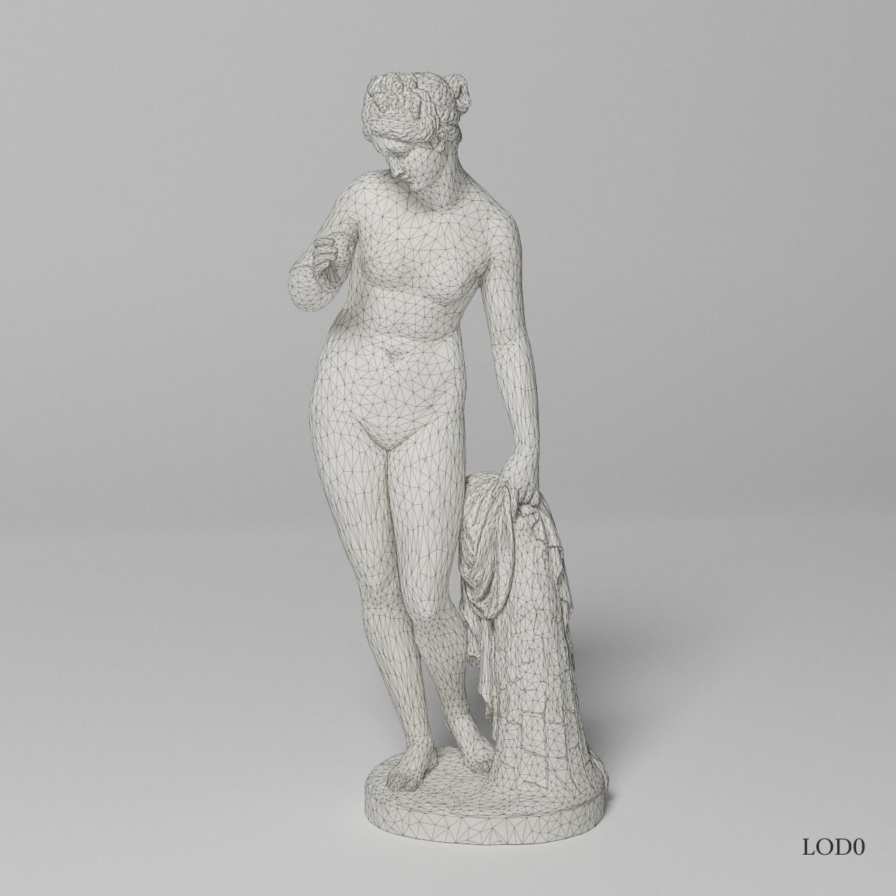 Venus with the Apple Sculpture VR AR Mobile-ready Game-ready Low-poly 3D model_11
