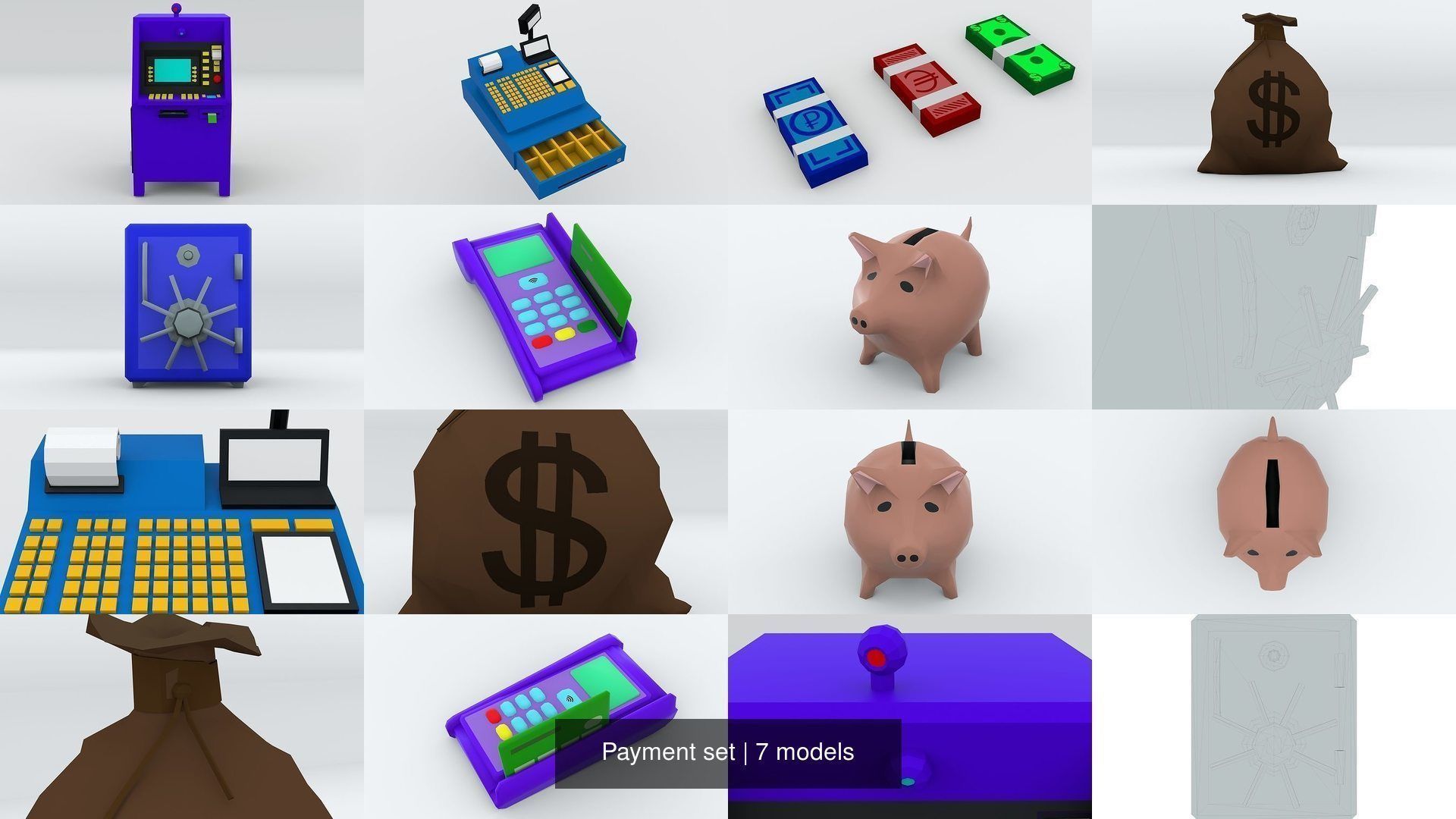 Payment set 3D Model Pack