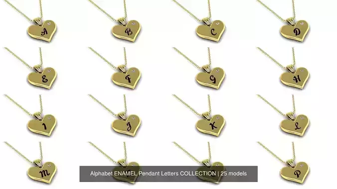Alphabet ENAMEL Pendant Letters COLLECTION