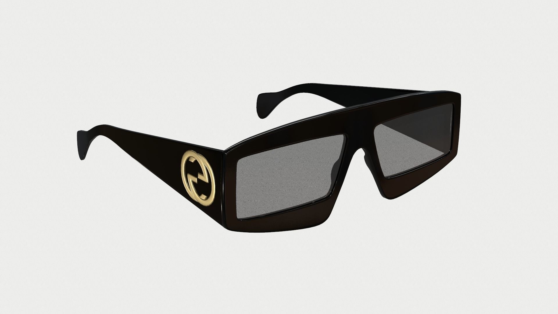 Gucci Rectangular Sunglasses Low-poly 3D model_6