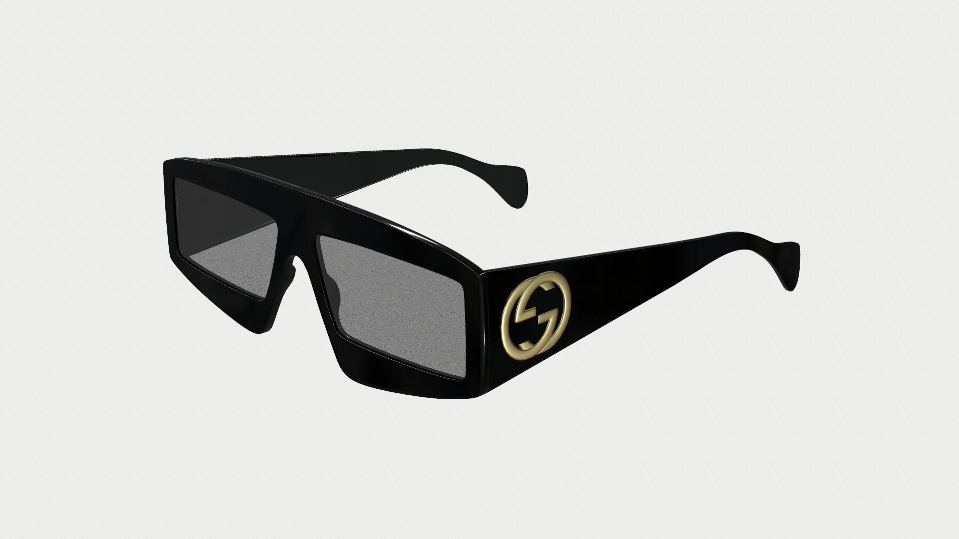 Gucci Rectangular Sunglasses Low-poly 3D model_8