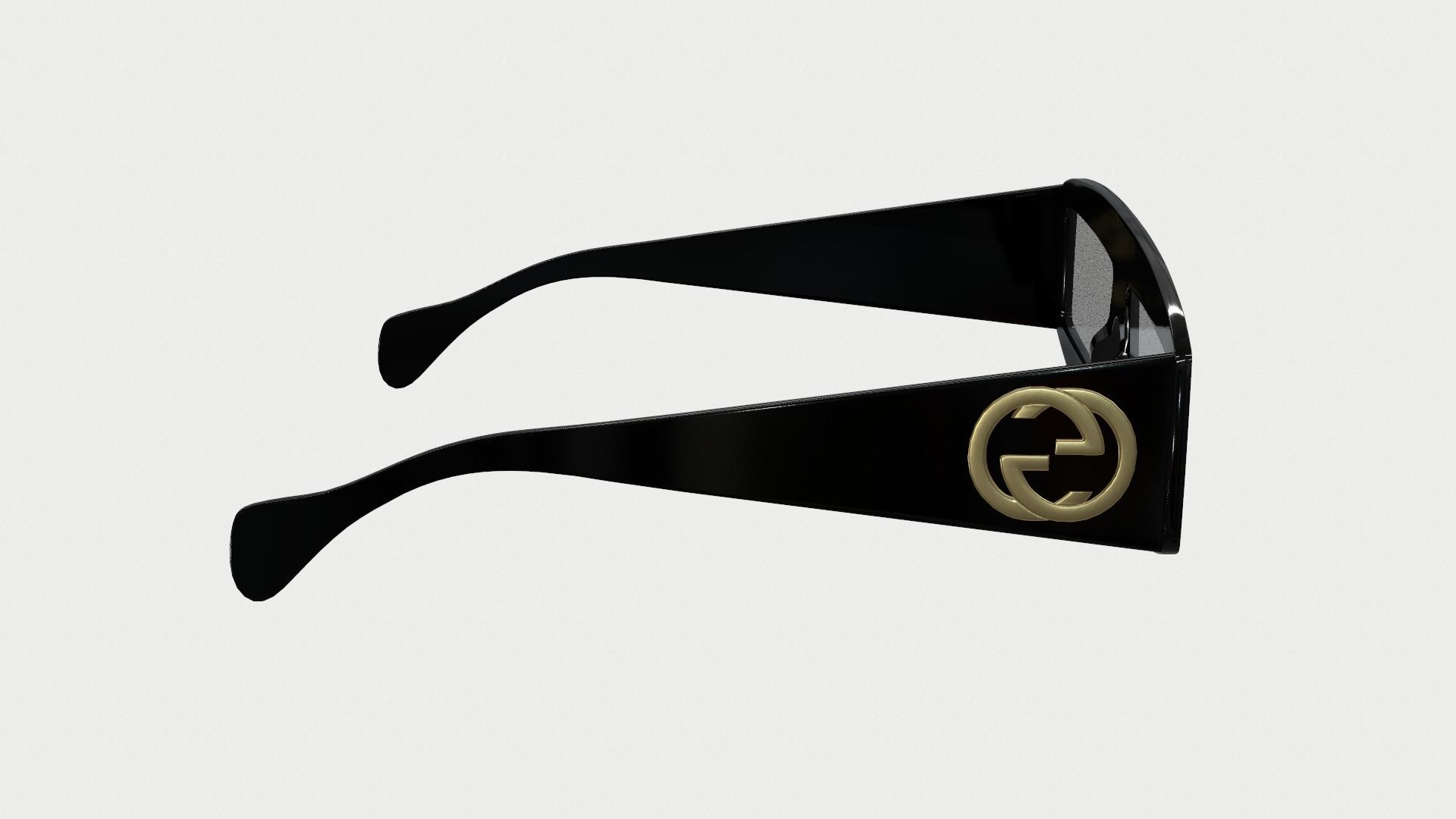 Gucci Rectangular Sunglasses Low-poly 3D model_9