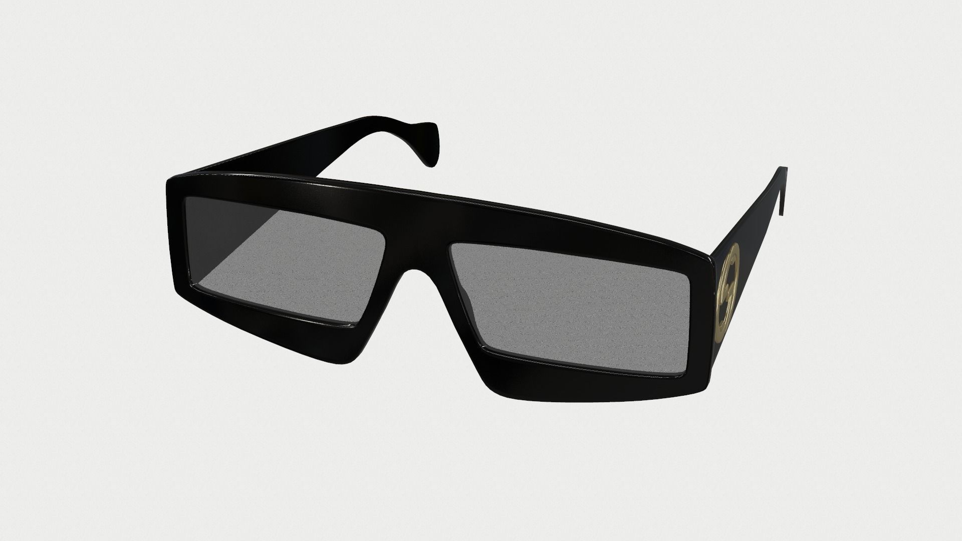 Gucci Rectangular Sunglasses Low-poly 3D model_12