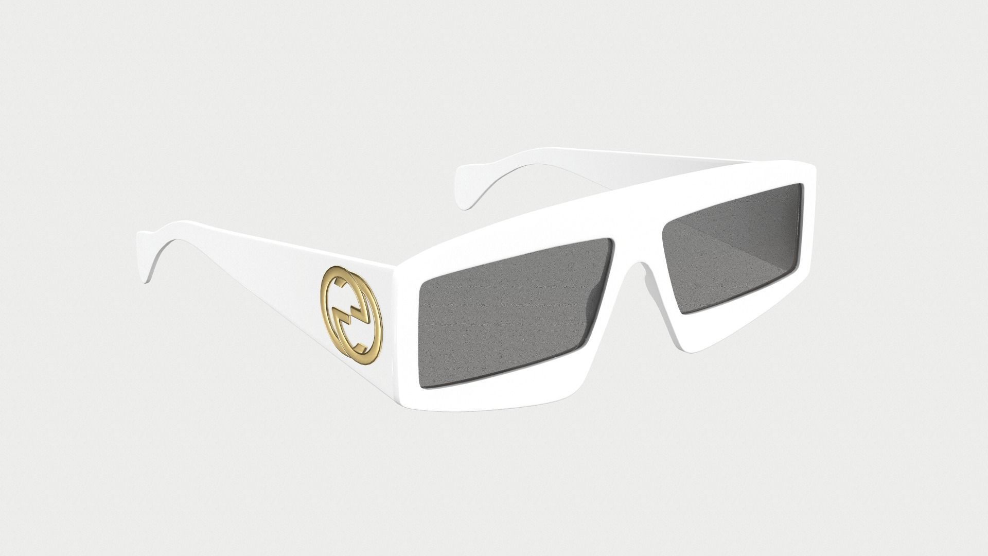 Gucci Rectangular Sunglasses Low-poly 3D model_5