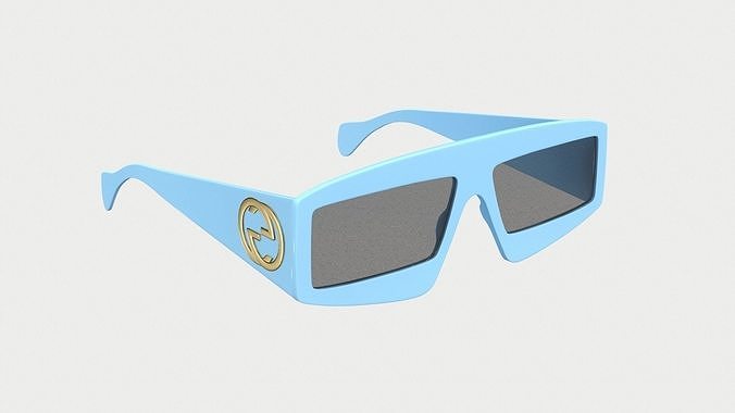 Gucci Rectangular Sunglasses Low-poly 3D model
