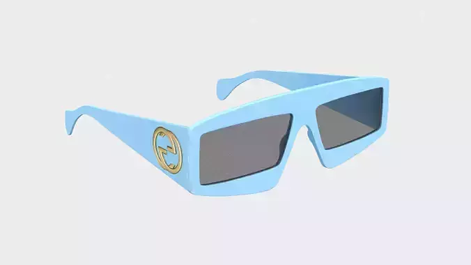 Gucci Rectangular Sunglasses Low-poly 3D model