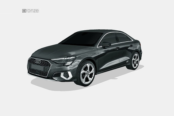 Audi A3 sedan 2021 Low-poly 3D model