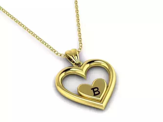 Alphabet ENAMEL 2 Pendant Letter B 3D print model Alphabet ENAMEL 2 Pendant Letter B 3D print model