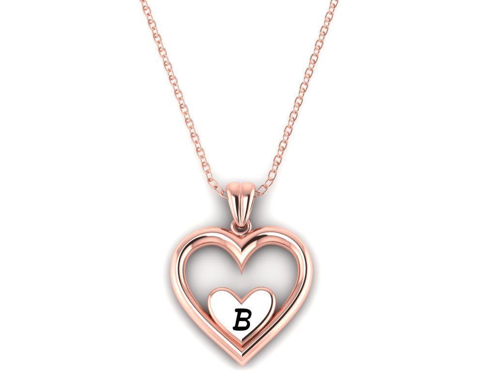 Alphabet ENAMEL 2 Pendant Letter B 3D print model_4