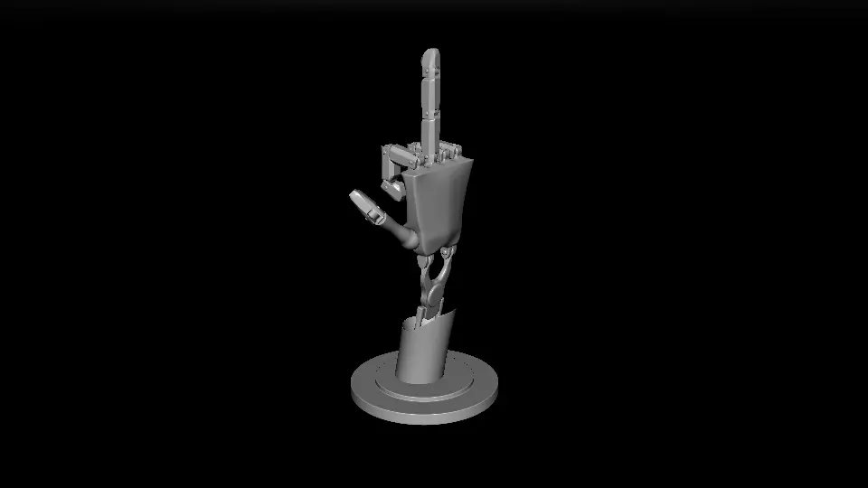 Robot Middle Finger 3D print model_0