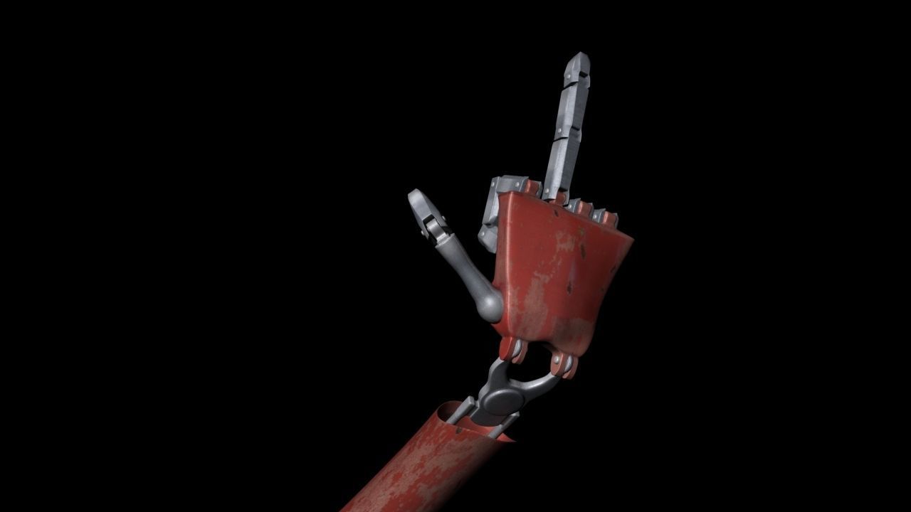 Robot Middle Finger 3D print model_3