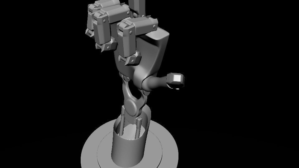 Robot Middle Finger 3D print model_2