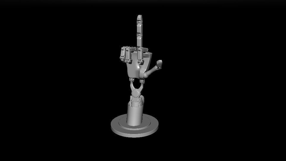 Robot Middle Finger 3D print model_1