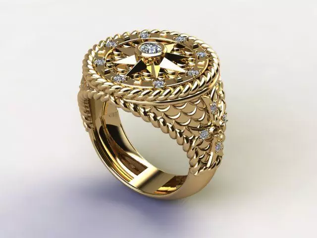 10074 gold ring with diamonds 3D print model_0