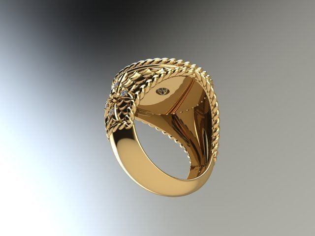 10074 gold ring with diamonds 3D print model_4