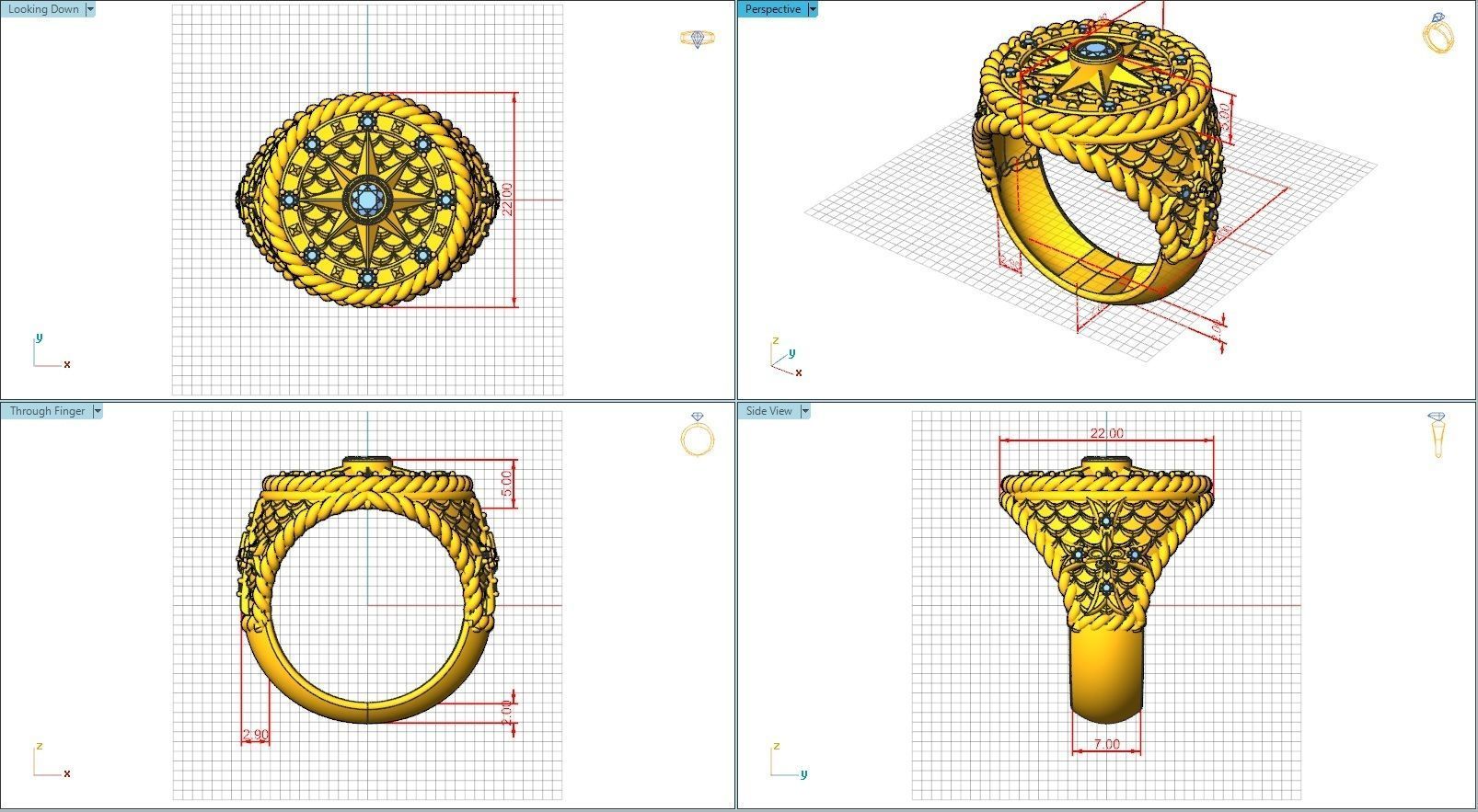 10074 gold ring with diamonds 3D print model_5